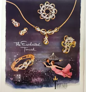 Trifari Illusion Fashion Jewelry Vintage 1952 Ad Magazine Print - Picture 1 of 6