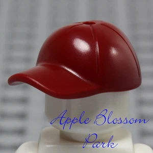 NEW Lego Minifig Dark RED BASEBALL CAP Boy Girl Minifigure Sports Hat Head Gear - Picture 1 of 10