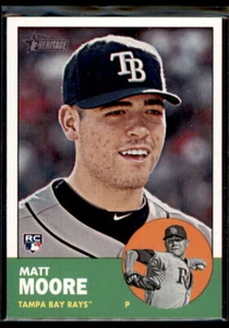 2012 Topps Heritage Matt Moore RC #391 Tampa Bay Rays - Bild 1 von 2