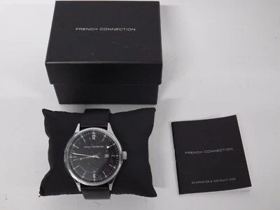 French Connection FC18AV Watch Wristwatch Quartz Black Leather Strap - Image 1 of 4