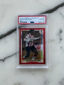 2022-23 Merlin UEFA Johan Bakayoko Red Refractor /10 #108 PSA 10 Rookie - Picture 1 of 2