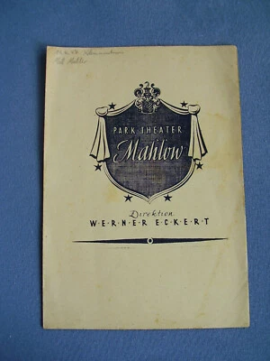 Park-Theater Mahlow Programm Das Dreimäderlhaus 1947 Direktion Werner Eckert  - Bild 1 von 3