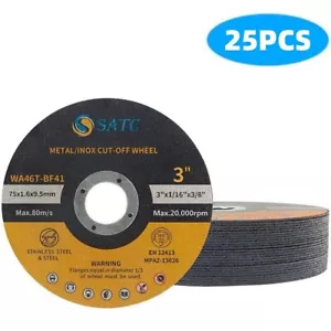 25 PIEZAS amoladora troquelada de árbol de 3/8" herramienta de hoja de disco de corte de metal ruedas de corte de 3 pulgadas - Imagen 1 de 7