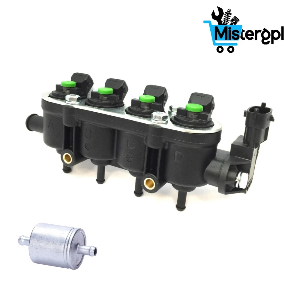 4 INIETTORI PER LANDI RENZO TAPPO VERDE ATTACCO BOSCH GPL CON FLAUTO E SENSORE - Immagine 1 di 4