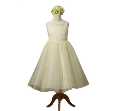 Robe de soirée fille / baptême / fleur fille ivoire 12 ans - Photo 1/2