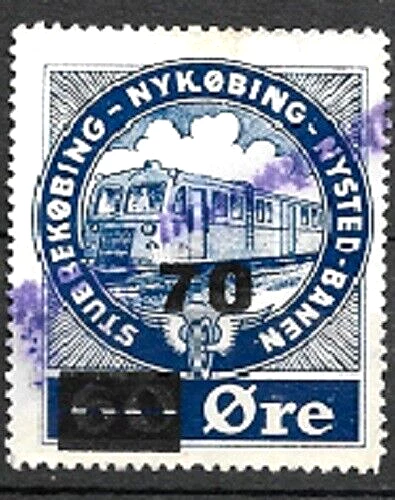 Denmark  Stubbeköbing  Nysted Railway Train Motive  SURCHARGE 70  USED  FVF - Image 1 of 1