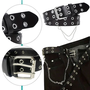 Mens Women’s Belts Size M/L/XL PU Leather High Quality Jeans Black Belt Buckle - Picture 1 of 12