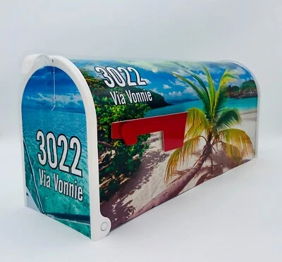 Tropical custom mailbox, Beach House Gift - Image 1 of 4