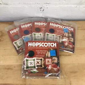 Lot of 5 Hopscotch Plaid Craft Cross Stitch Aida Fabric 14 Count 15"x15" Cotton - Picture 1 of 7