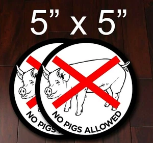 No Pigs allowed Popo five O Sticker Premium Vinyl Decal Laptop - 2 PACk - Picture 1 of 2