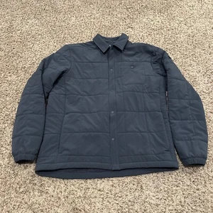 Under Armour Sherpa Lined Shacket Mens Large L Blue/Gray Quilted Jacket Button - Picture 1 of 14