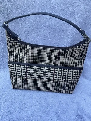 2 Lauren Ralph Lauren Classic Plaid Houndstooth And Black Handbag - Image 1 of 4