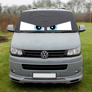 VW Screen Cover T5 Window Wrap Frost Black Out Blind Angry Eyes Blue Waterproof - Picture 1 of 3