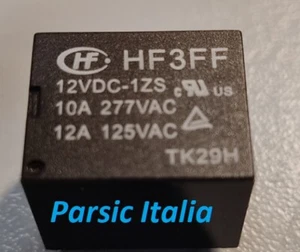 Relè HF3FF 12VDC-1ZS HONGFA RELAY montaggio PCB 10A 277VAC 5PIN ( = 4 PEZZI) - Bild 1 von 4