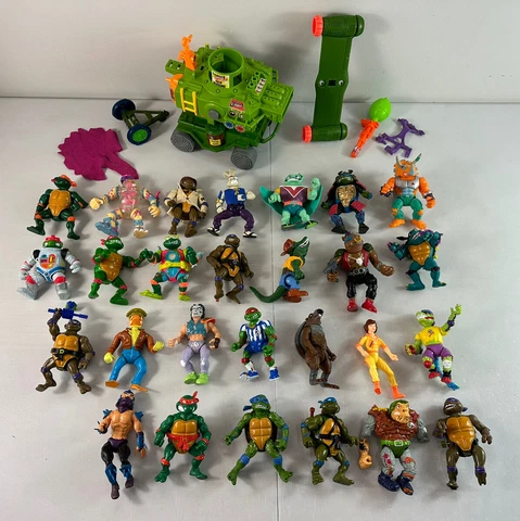 27 Vintage Teenage Muntant Ninja Turtles 80’s & 90’s Bundle Lot + Pizza Thrower Cover