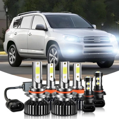 For Toyota RAV4 2006 2007 2008 2009-2012 6x LED Headlight & Fog Light Bulbs Kit - Image 1 of 4