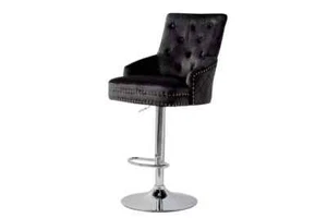 1 Swivel 360° Velvet Bar Stool Tufted Dining Button Chair for Kitchen Island - Picture 1 of 6