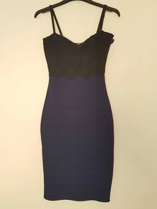 Lipsy Dess Size 6, Nevi blue and black lace. - Picture 1 of 4