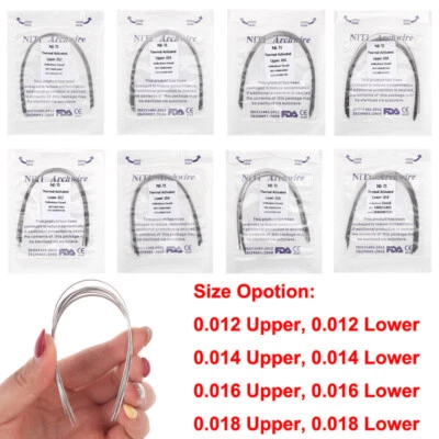 CAREPACY 200× Dental Orthodontic Round Arch Wire Upper/Lower Niti Heat Thermal Activated