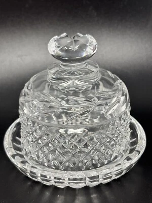 Galway Ireland Crystal Small Round Covered Butter Dish Fine Glassware - Image 1 of 4