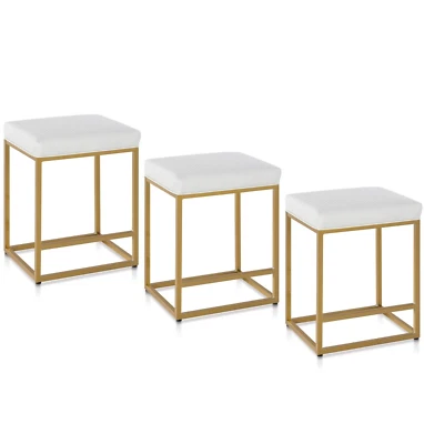 3Pcs Bar Stool Counter Height Bar Chair Upholatered Barstool for Kicthen Dining - Image 1 of 4