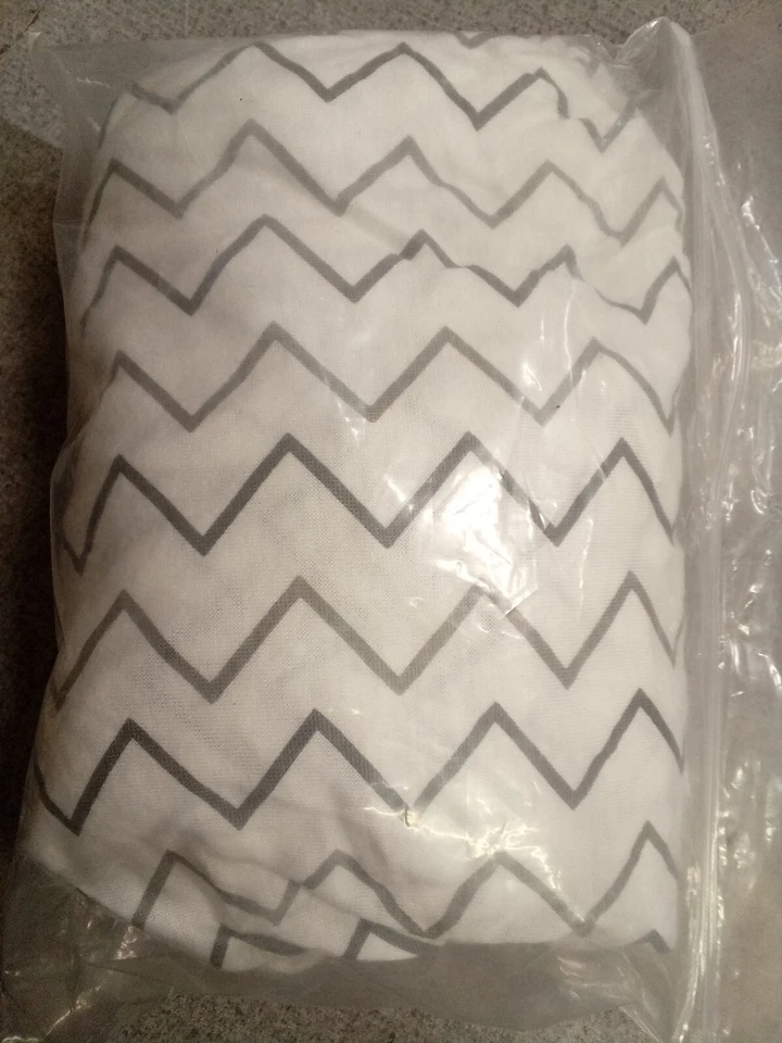 American Baby Company 100% Cotton Percale Crib Sheet 28"x52" ZigZag Gray  - Image 1 of 1