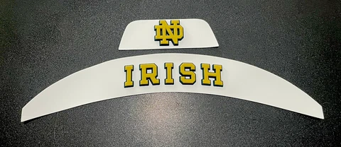 Notre Dame 3D Flex Bumper Set, for a Full Size Football Helmet Cover