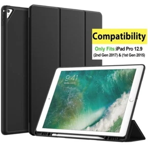 Case For iPad Pro 12.9 Inch 2017/15 (2nd Gen) Leather Folding Stand Folio Covers - Picture 1 of 8