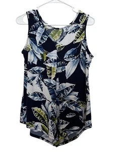 SJS | Strukturiertes ärmelloses Top mit Palmenmuster Blumen Größe Small Beachy Coastal Boho - Bild 1 von 5