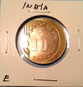 India Error 10 Rupees coin. - Picture 1 of 6