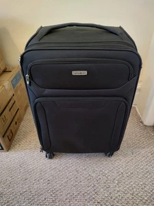 Samsonite Large Softside Spinner Suitcase Black Expandable Luggage Int. Pockets - Picture 1 of 8