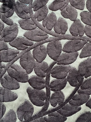 Kravet Velvet Leaf Espresso  Italy Designer Fabric Remnant 24"x24" - Image 1 of 4