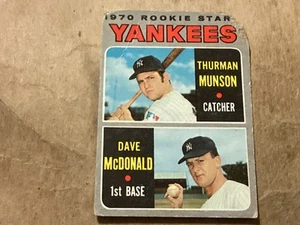 1970 Topps Thurman Munson Rookie Stars #189 RC Yankees Card - Poor - Corner Tear - Picture 1 of 2