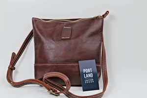 Portland Leder Umhängetasche Festival Tasche braun Echtleder Reißverschluss Boho Handtasche - Bild 1 von 16