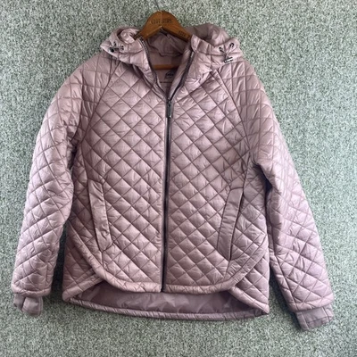 Chaqueta BCBGMAXAZRIA para mujer mediana acolchada púrpura manga larga sin plumas Foto 1 de 4