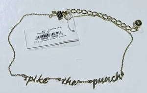 kate spade New York *SPIKE THE PUNCH Necklace* Gold Words - Gold Chain/Extender - Picture 1 of 2