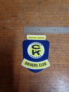 Vintage Plastic Routes Group Commer Kartier Drivers Club Badge Plate Lorry Truck - Picture 1 of 6