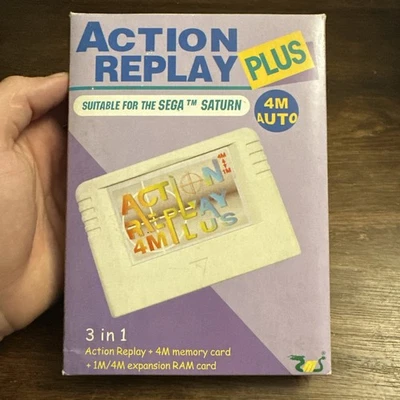 Action Replay 4M Plus Cartridge Sega Saturn Backup RAM Memory Expansion Complete - Image 1 of 4