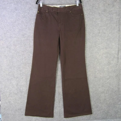 Liz Claiborne Pants Womens 8 Brown Audra Flare Cotton Stretch Casual Pockets - Image 1 of 4