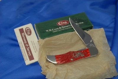 Case XX 61265LC SS Silver Script Dark Red Jigged Bone Mid Folding Hunter 2004 - Image 1 of 4