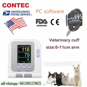 Monitor de presión arterial digital veterinario FDA CONTEC08A-VET + manguito pequeño, uso para mascotas - Imagen 1 de 9