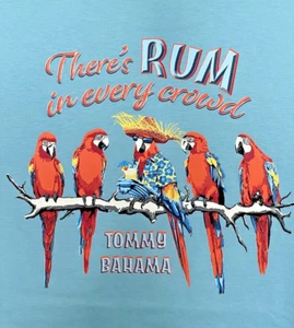 Tommy Bahama T-Shirt Gr. XL blau There's Rum In Every Crowd Cocktail Schluck Papagei - Bild 1 von 5