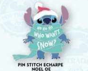 Disney Stitch Pin Christmas Scarf Lilo and Stitch / OE 2023 Disneyland...