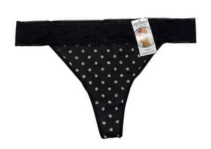 JOCKEY~Size 8 xxl ~3212~ Soft Touch Lace Modal Thong new nwt black cross - Picture 1 of 1