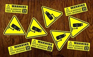 10 X Warning Stickers Sign CCTV Video Camera Recording Home Car Vehicle Safety + - Picture 1 of 2