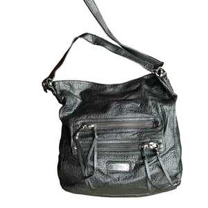 Nicole Miller New York Black Faux Leather Purse, Handbag, Shoulder Strap - Picture 1 of 7