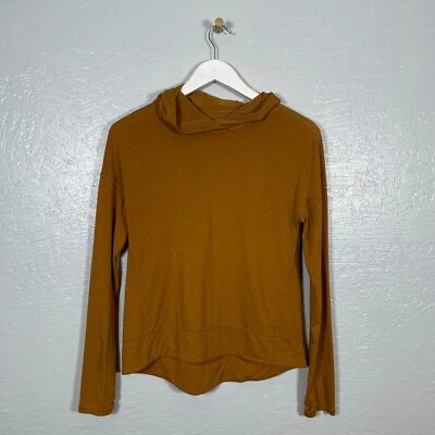 Lululemon Mujeres 2 Dorado Especiado Bronce Blanco Squad Goals Sudadera con Capucha Camisa Bolsillo Foto 1 de 4