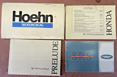 Libro de guía del usuario manual para usuarios de vehículos Honda Prelude 98 OEM 97-01 Foto 1 de 4