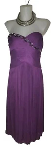Y2k Adrianna Papell Sz 5 Purple Beaded Babydoll Chiffon Flowy Fairy Prom Dress - Picture 1 of 3