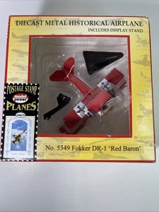 Model Power Diecast Metall historische Briefmarke Flugzeug #5349 Fokker DR.1 - Bild 1 von 6